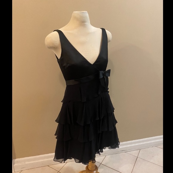 TIBI silk ruffle dress in black - Picture 3 of 10